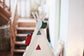 Gray and Rust Tipi for playing, teepee with mat, 4 poles tipi, kids play teepee, tipi for boys, for girls,  kids canvas tipi - 1st birthday