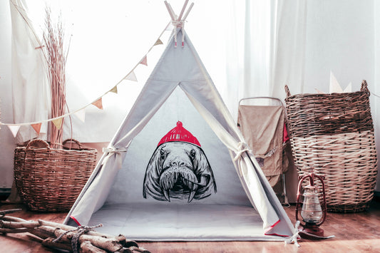 Play house Captain Walrus - Teepee tent for kids, Cute gift for baby from 1 to 8 years old