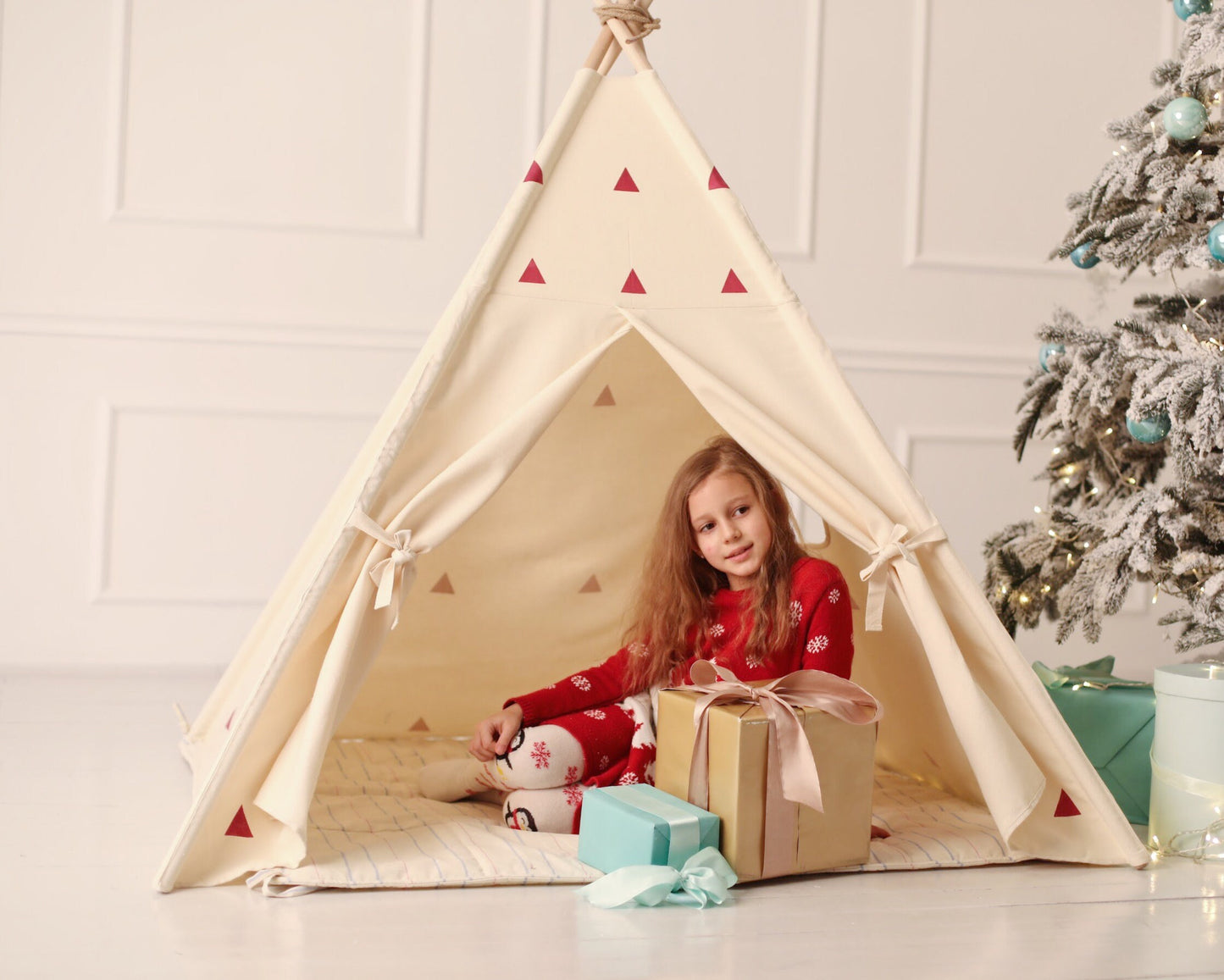 DEEP ROSE small triangles Tipi, Tipi tent, tipi, kids tipi, tipi kids, tent, play tent, play house, kids teepee, canvas tipi Christmas gift