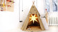 Hearts and Cross teepee tent, 5 sides teepee for kids, round play mat, leather and brass accessories, Christmas gift