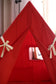 Girls canopy tent - red cotton indoor canopy for Princess. Best first birthday gift for girls.Safe, eco-friendly, good as mini doll house