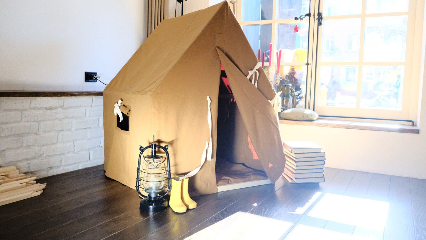 Tent House For Kids / Cabin Playhouse / Kids Cottage Playhouse / Scout Tent / Boys Teepee / Army Tent House For Kids - first birthday
