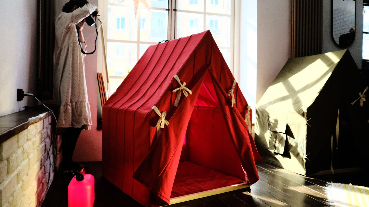 Big Tent For Kids, Canvas Play Tent, Playhouse For Tall Child, Play Tent House For 12 Year Old, Swiss Cottage Playhouse - Christmas gift