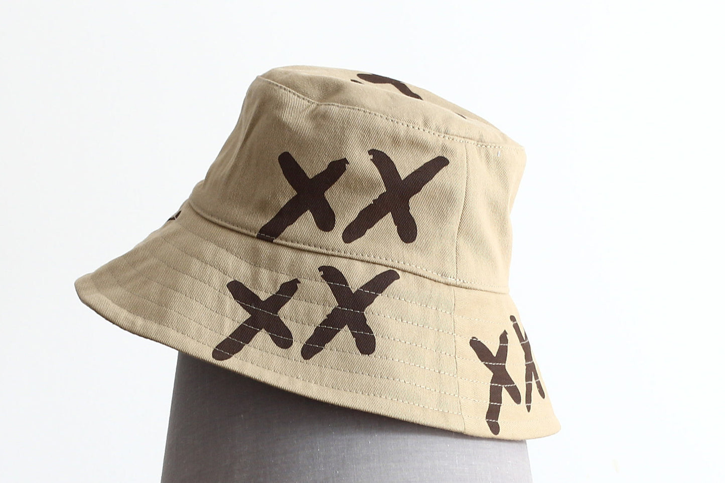 Regular brim insulated liner hand printed cotton bucket hat - XX-XX