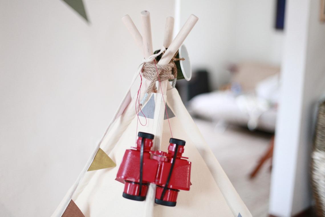 Milky Tipi with Gray and Rust triangles
