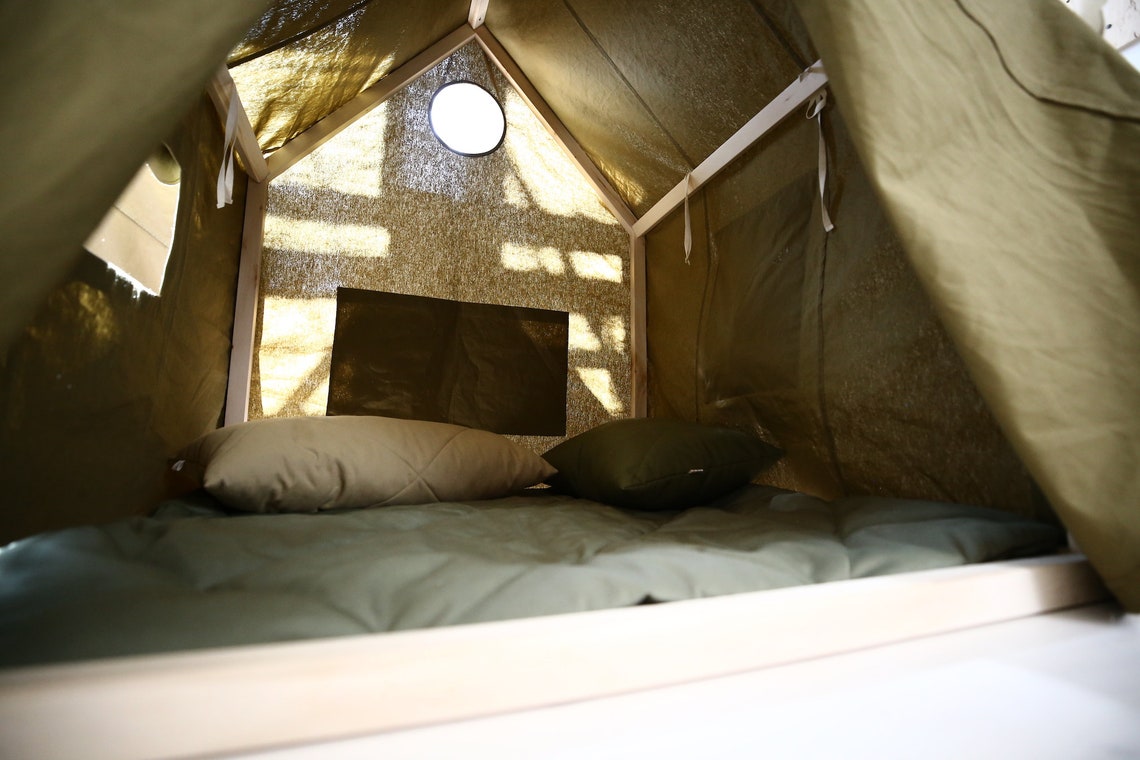 Simple Khaki Baby Tent - Desert Square Tent